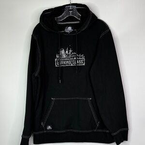 Lurking Class Black Skull Hooded Sweatshirt Size Large